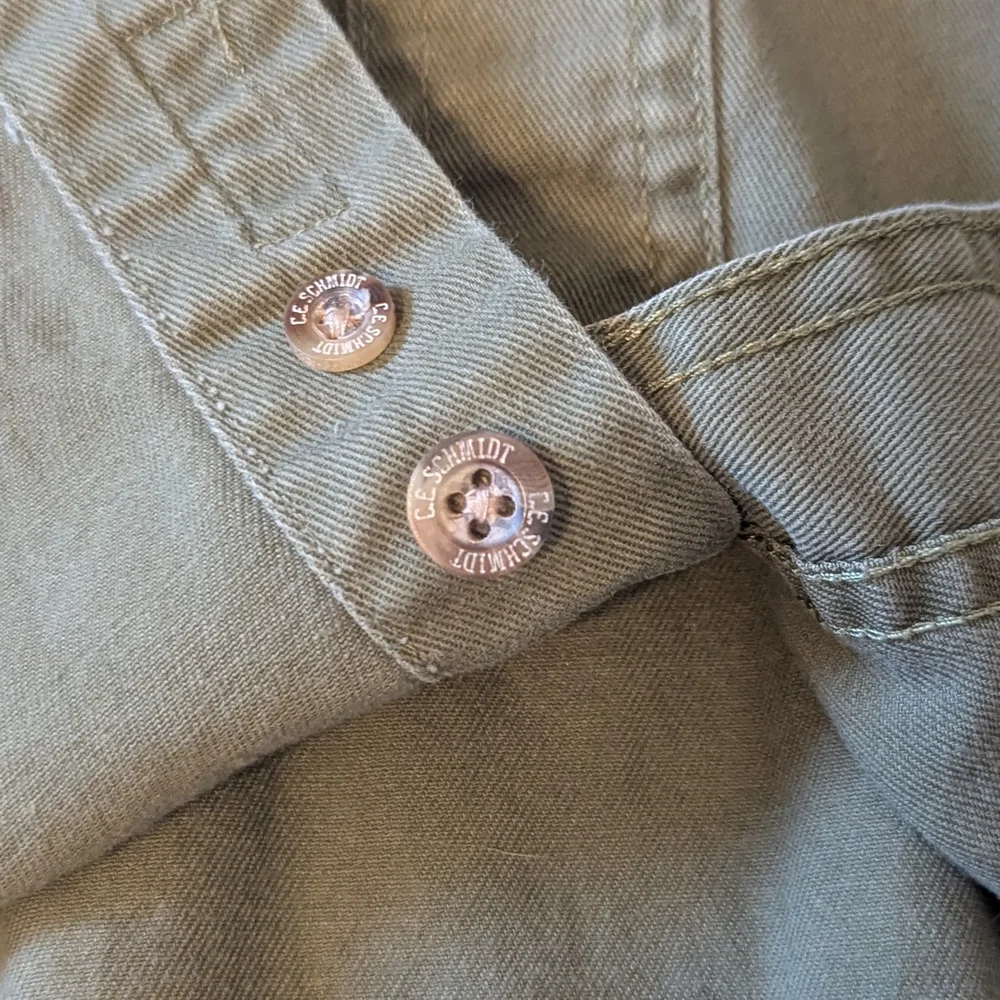 C.E. Schmidt Work Wear Army Green Cotton Button Down Collar LS Shirt Men's XL - Picture 8 of 10